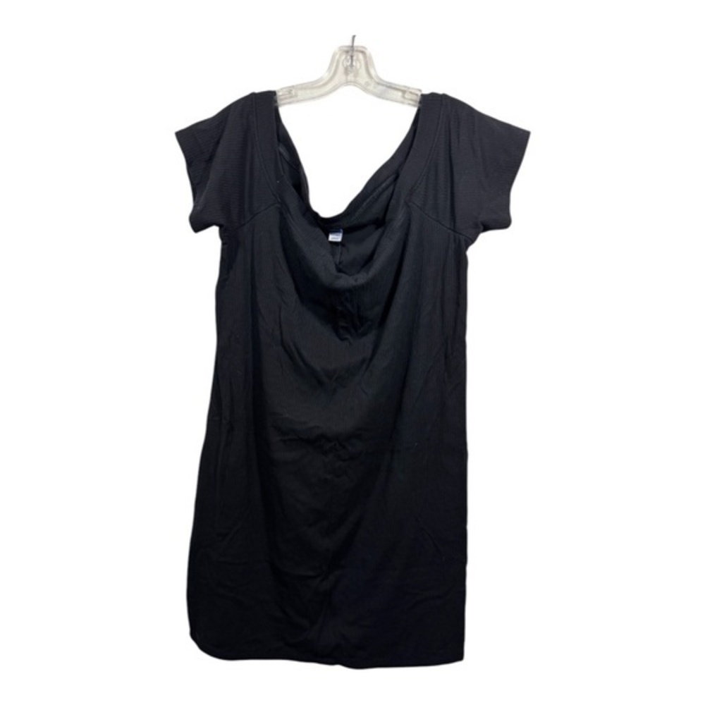 Old Navy Mini Dress Womens Size 3XL Black Off Shoulder Ribbed Y2K Goth Grunge
